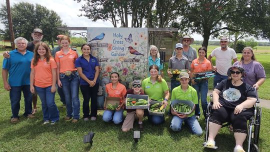 4-H Ambassadors visit Holy Cross giving garden for service project