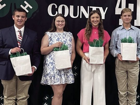 Incoming DeWitt County 4-H Ambassadors – Gunnar Frank, Jana Justiss, Ella Jander, Andrew Hahn. Not Pictured: Caleb Keller. (Contributed Photos)