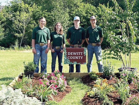 Ella Jander, Ellie Noel, Andrew Hahn, and Ty Fehner place first in the state landscape challenge at the Texas 4-H Roundup in Bryan-College Station. For more photos from the Roundup, see dewittcountytoday.com CONTRIBUTED PHOTO