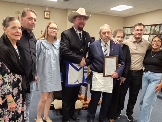 50-Year Service Pin awarded to Mason