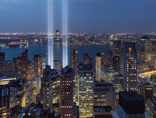 The 9/11 Memorial’s Tribute in Light art installation is lit every year on September 11 from dusk until dawn. PHOTO BY METROCREATIVE