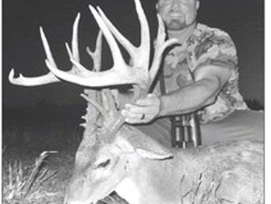 78 6/8 B&amp;C. Forrest Hodges, 37, with the trio of free ranging whitetails he took off his property in Cherokee County between Sept. 28 and Oct. 1 using Managed Lands Deer permits provided by the Texas Parks and Wildlife Department. All of the bucks were 7 1/2 years old. Contributed phot...
