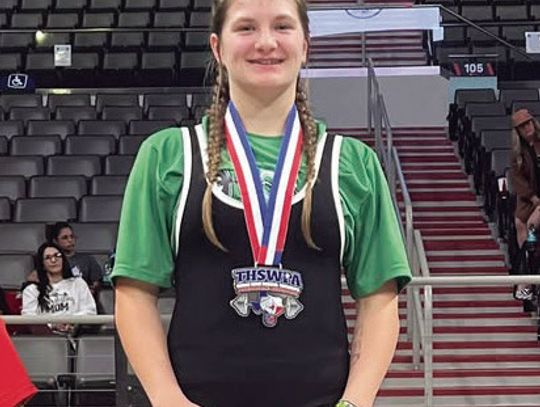 CHS powerlifter Jaide Jones 2nd place 132 unequipped, 650lb total. She quali_ed for state at the Regional meet at Bert Ogden Arena,in Edinburg, Feb. 25. State competition will be held at the same arena on March 13. (Contributed Photo)