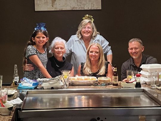 Kimber McCrory, along with several relatives, enjoyed a birthday get together at Yamato in Victoria. July is a busy month for this family as five members celebrate their special day. L to R: Granddaughter, Norah Jane Staton: Kimber McCrory: Cousin, Jennifer Magnon: Daughter in law, Amy Sta...