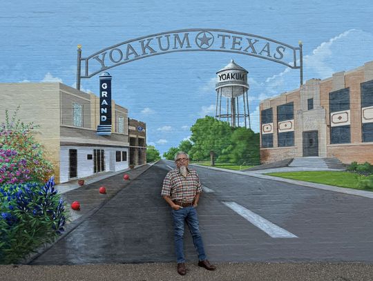 Cuero artist paints Yoakum’s first mural