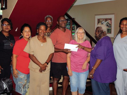 Members of the Tri City Empowerment Council receive donation checks in the amount of $25,000 from Mr. and Mrs. Stayton Weldon and $10,000 from the Trull Foundation. Pictured from L-R, Devonna Eldridge, Isabel Patton, Helen Whittington, Loleat Ross, Rogers Wardy, Debbie Scott, Viola Holman,...