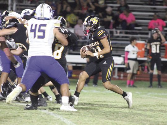 McKenzie Yanta looks to gain yards against Louise. PHOTOS BY DEIRDRE ALEXANDER