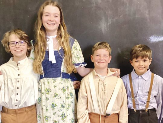 L to R, Max Leslie-Mees, Lauren Leslie-Mees, Cameron Batts and Landon Schlenker are part of the “Lives Remembered” presentation on Saturday, Sept. 21, 3 p.m. at the American Legion, 310 S. Esplanade. (Contributed photo)