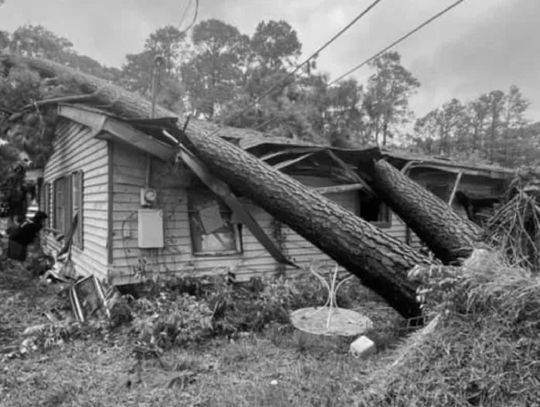 A home in Houston damaged by Hurricane Beryl. GOFUNDME