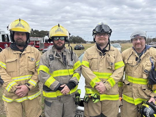 Members of the Cuero Fire Department recently attended a 3-day course in Yoakum on Jan 24-26. The training involved incident management and auto extrication training with the instructors from the Metro Fire group from Houston. Pictured from the left are Shaun Kline, Morgan Drake, Cade Neth...