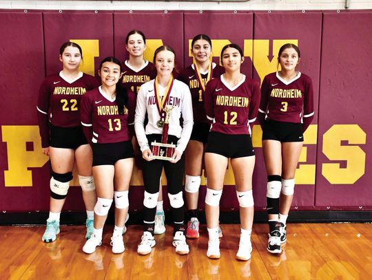 L-R: Emma Jones, Faith Pena, Shaylynn Wagner, Abby Klein, Vanessa Lopez, Payton Pena, and Elizabeth Guinn.