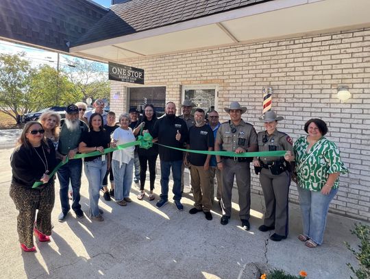 One Stop Barber Shop ribbon cutting