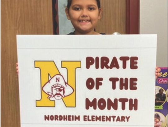 Our September Nordheim Pirate of the Month is Autumn Pena. Autumn is in the second grade. She is a very hard working student and loves learning new things. She always has a positive attitude. She is very kind, very respectful, and always tries to help others. Congratulations, Autumn! CONTR...