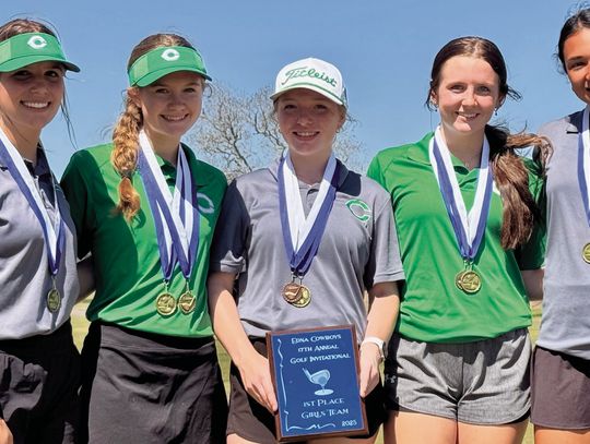 CHS ladies golf include, from left, Mackenzie Moncrief, Catherine Chilek, Lennie De-Marce, Brynlee Whitley, Sarah Rodriguez. (Contributed Photo)