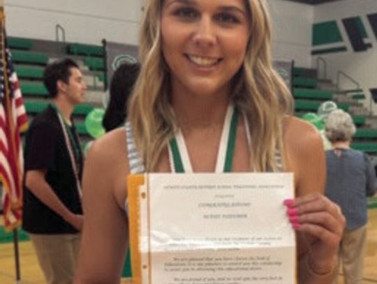 CHS senior Alexis Flessner received the $1,000 scholarship awarded annually by DeWitt County Retired School Personnel Association (DCRSPA) at the May 13 awards ceremony. (Contributed Photo)