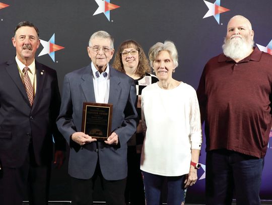 Texas Farm Bureau President Russell Boening, Wayne Wolf &amp; wife, Sonja Wolf, &amp; son &amp; daughter inlaw, Kevin &amp; Rebecca Wolf. (Contributed Photo)