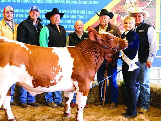 GRAND CHAMPION STEER Exhibitor: Laynie Boyd | Buckle Sponsor: Nixon Livestock; Banner Sponsor: GG Ranch | Buyers: Karnes City Auction, Arlyn &amp; Carol Seiler, Leske Oil Co., DeWItt County Producers, Cuero National Bank, Weber Motor Company, Massey Funeral Home; Cuero Livestock Market CON...