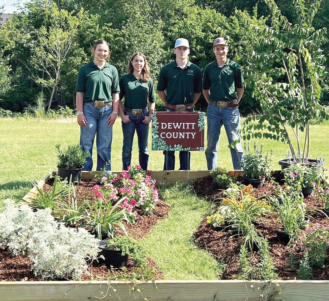 Ella Jander, Ellie Noel, Andrew Hahn, and Ty Fehner place first in the state landscape challenge at the Texas 4-H Roundup in Bryan-College Station. For more photos from the Roundup, see dewittcountytoday.com CONTRIBUTED PHOTO