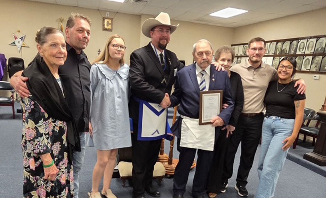 50-Year Service Pin awarded to Mason