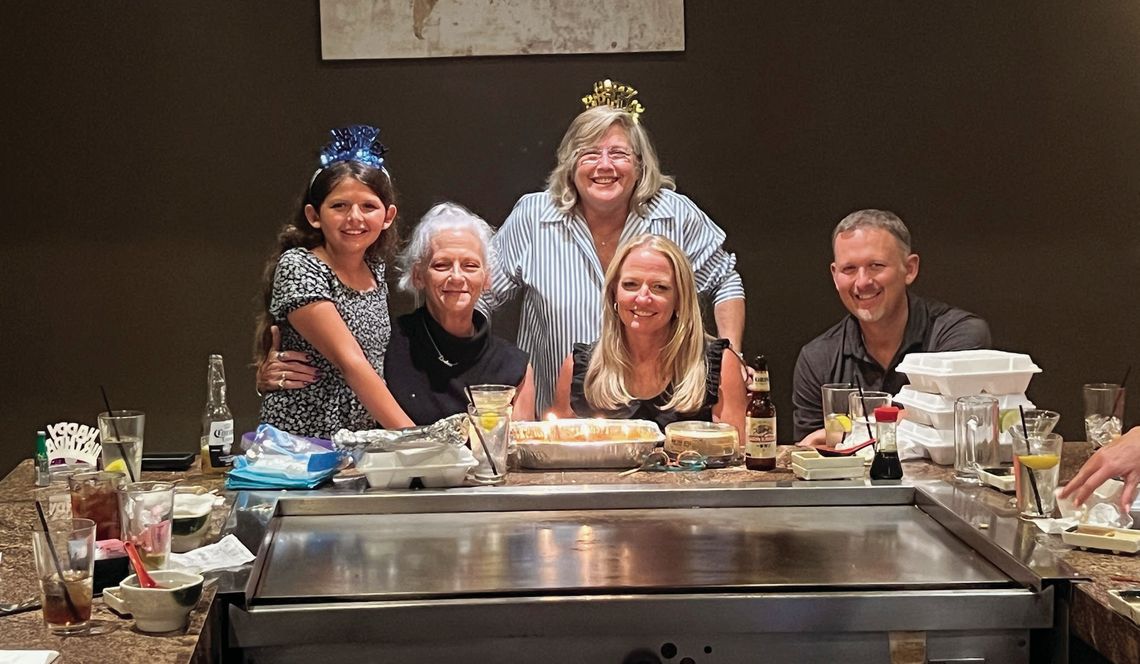Kimber McCrory, along with several relatives, enjoyed a birthday get together at Yamato in Victoria. July is a busy month for this family as five members celebrate their special day. L to R: Granddaughter, Norah Jane Staton: Kimber McCrory: Cousin, Jennifer Magnon: Daughter in law, Amy Sta...