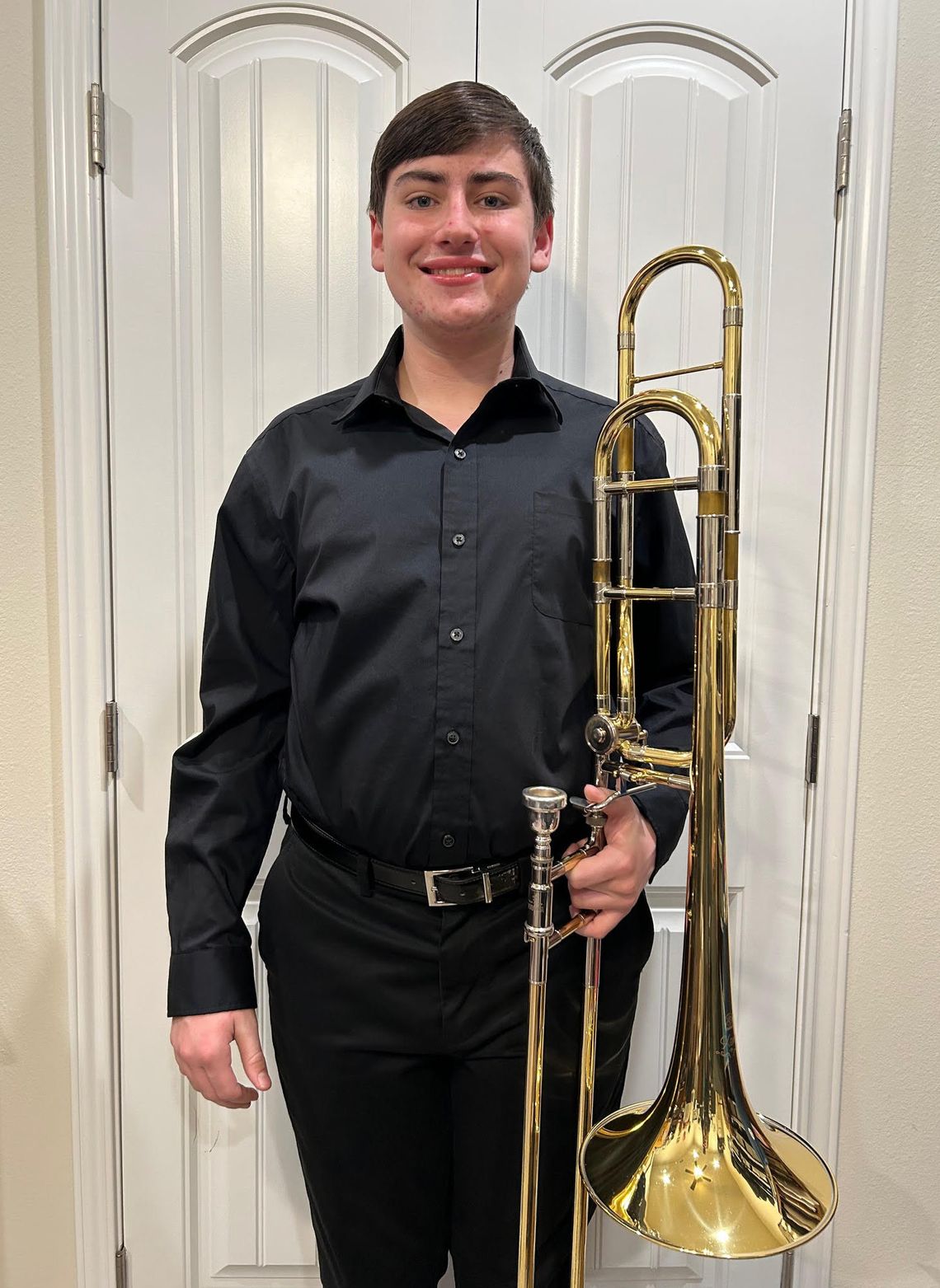 Peggy Ledbetter’s grandson, Trevor Ledbetter of Industrial High School, has been selected for the 2025 All State Band. As a trombone player, Trevor is a third-generation brass player. His father, born in Cuero, is the principal trumpet player in the Victoria Symphony and the Corpus Christi...