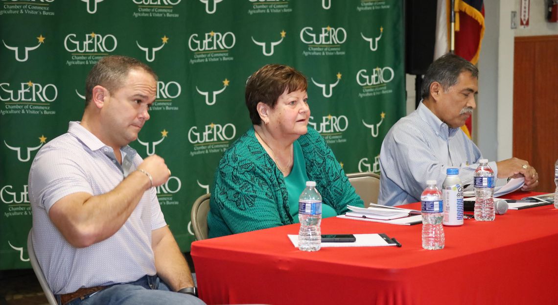 The candidates for the two DeWitt Hospital District board positions are, from left, Martin Leske III, Faye Sheppard and Pedro Gonzalez.