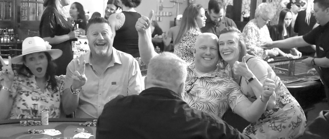Gamblers (L-R) Marcie Louderback, Mike Baumgartner and Elliott Henson have winning hands at the Kentucky Derby themed Casino Night on Aug. 2 at The Venue on Church Street. The following day continued the fundraiser for the Cuero Chamber of Commerce and Agriculture with a World Series of Cu...