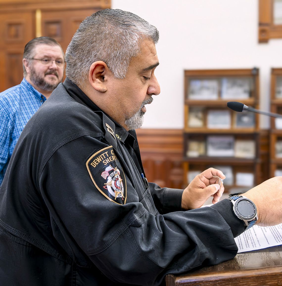 DeWitt County Captain Jerry Garza presented quotes for replacing 11 water heaters at the county jail to the Commissioners Court on January 27.