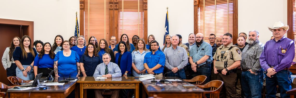 Judge Daryl Fowler, center, signed the proclamation officially designating April 2025 as National Child Abuse Prevention Month, surrounded by advocates from Rainbow Room, Norma’s House, SJRC Belong, Pain to Purpose, and law enforcement officers. The groups share the common goal of raising...