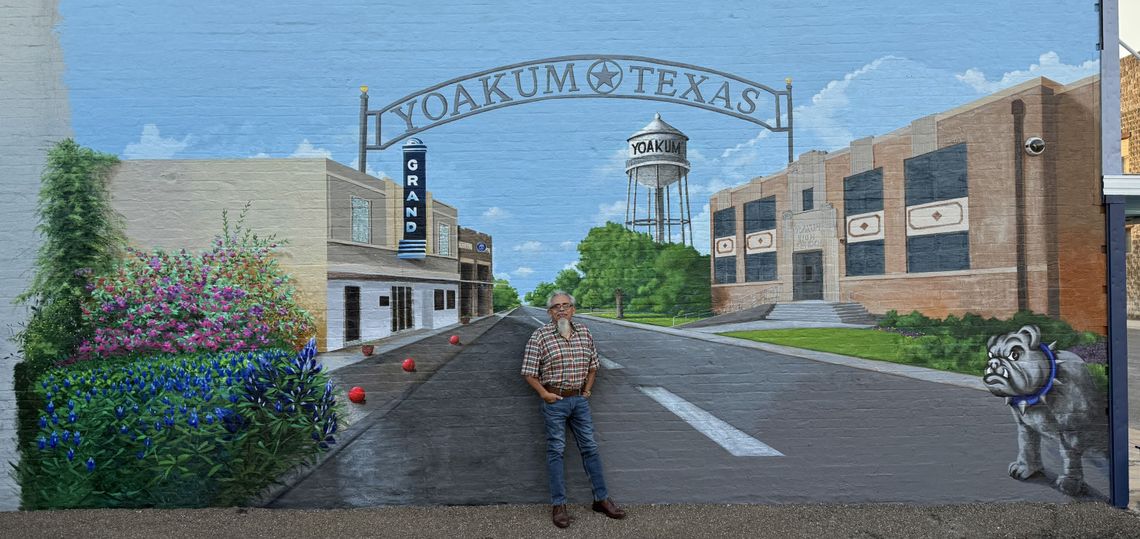 Cuero artist paints Yoakum’s first mural