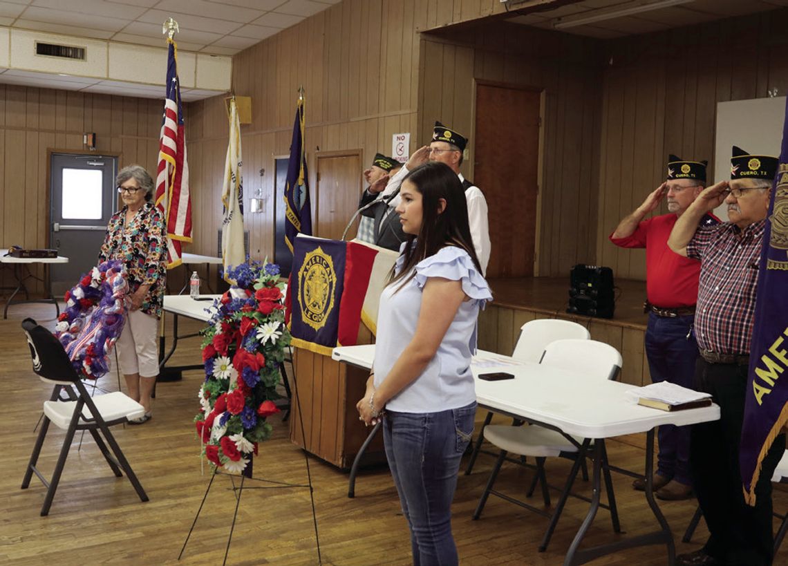 America’s fallen soldiers during “Taps” on Memorial Day at the American Legion #3 Dinter Post. (Staff Photo)