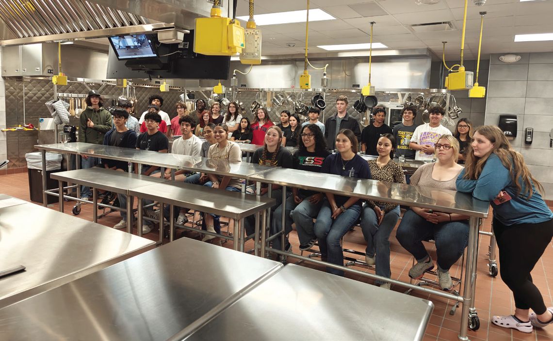 Yorktown High School Culinary Arts students and Center Point High School (CPHS) Culinary Arts students join together for a picture at the newly established CPHS commercial kitchen. CONTRIBUTED PHOTO