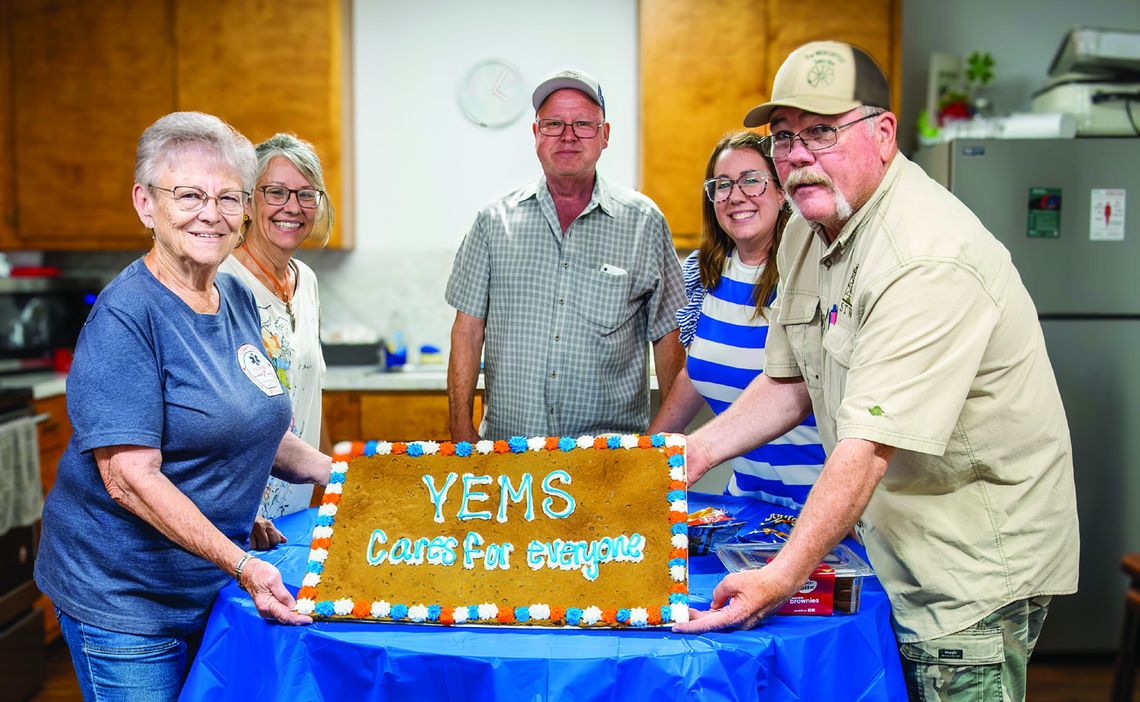 Yorktown Emergency Service (YEMS) observes National EMS Week 2025 at the EMS station, 508 N. Riedel St., on May 18. Honoring the EMS professionals who provide critical care to communities are, from left, Mary Lee Kozielski, Connie Hall, Bobby Strieber, Katie Newman, and Dwayne Belarie, hol...
