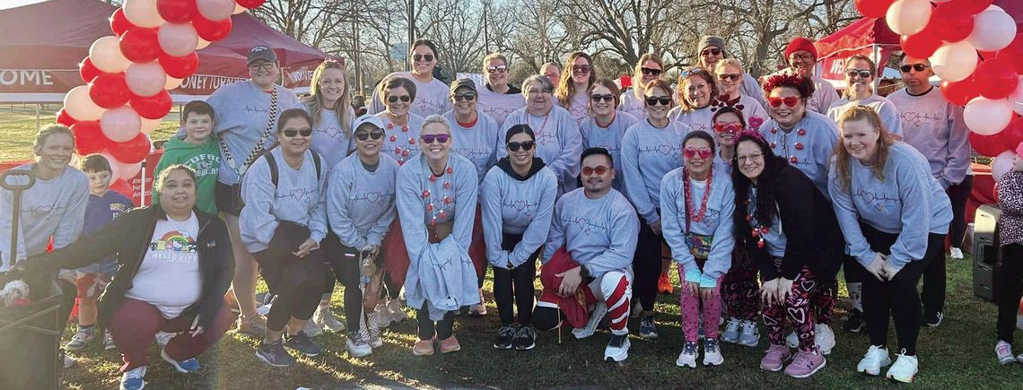 Hospital employees walk for American Heart Association