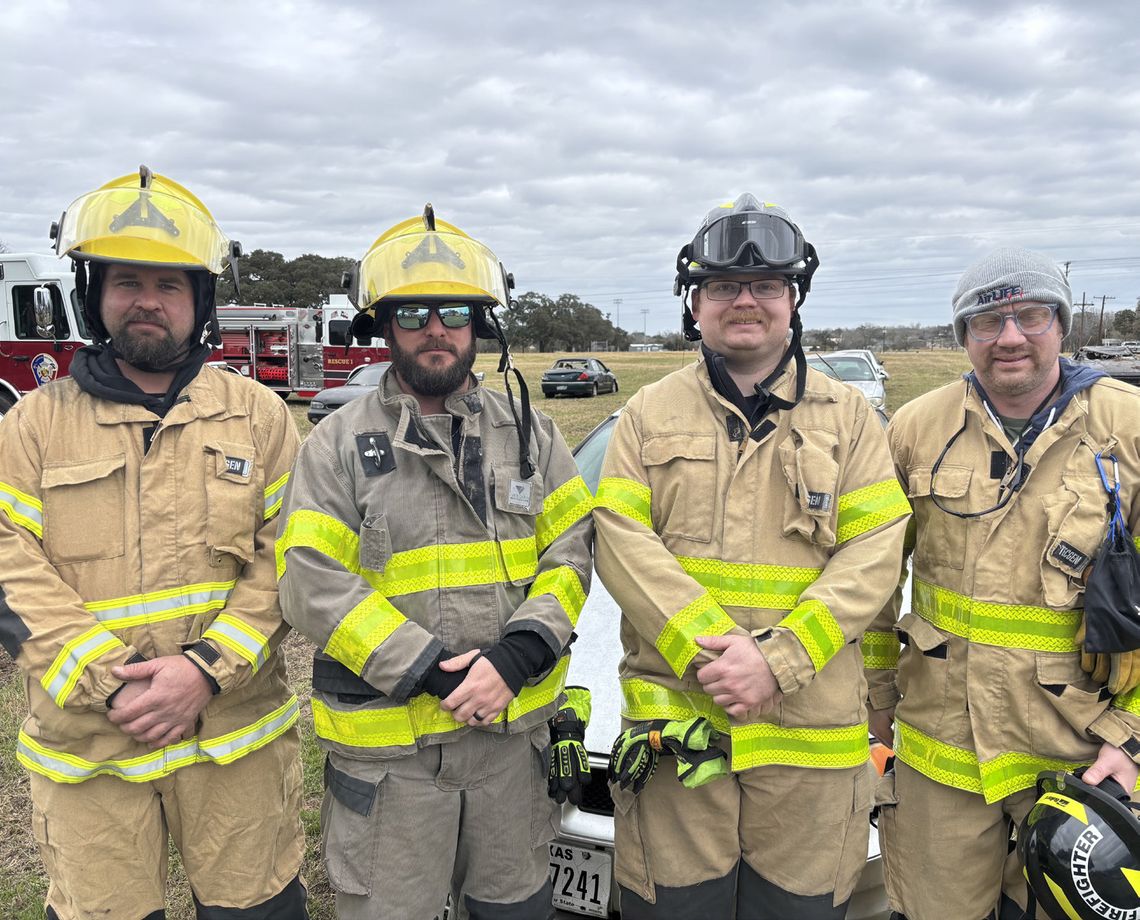Members of the Cuero Fire Department recently attended a 3-day course in Yoakum on Jan 24-26. The training involved incident management and auto extrication training with the instructors from the Metro Fire group from Houston. Pictured from the left are Shaun Kline, Morgan Drake, Cade Neth...