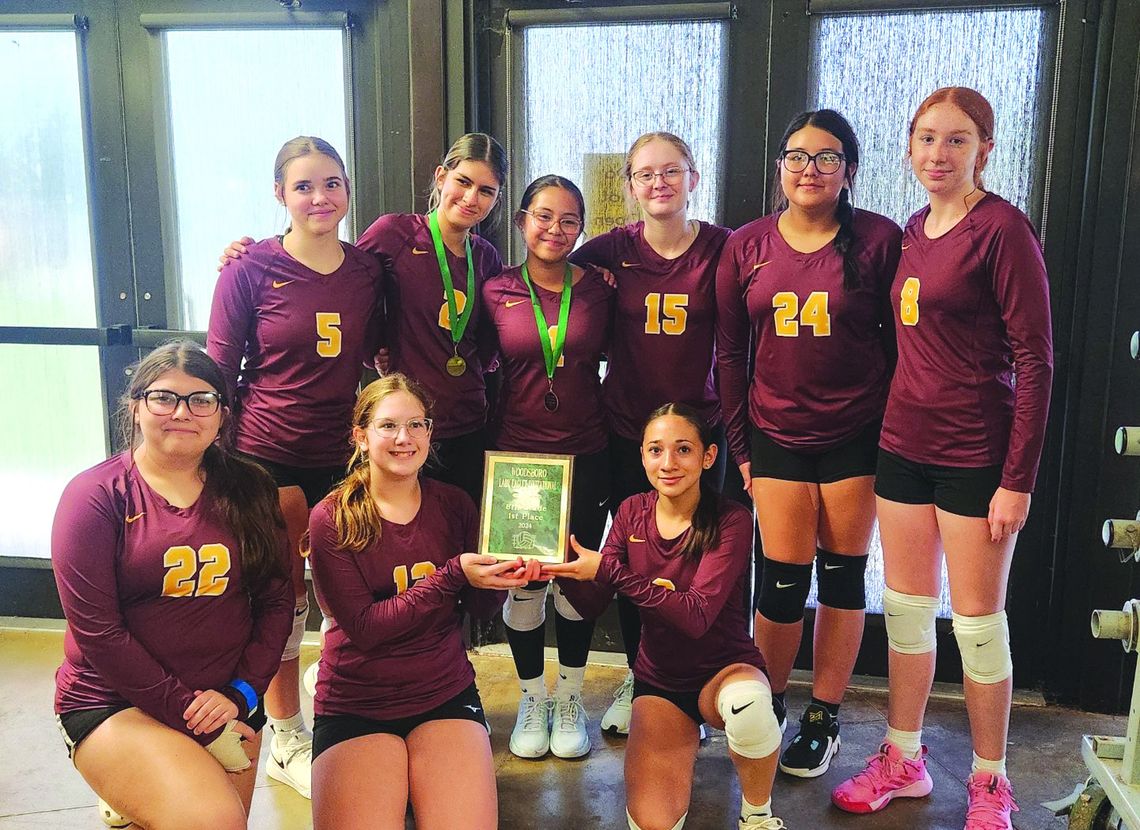 Back: Jillian Denton, Savannah Hernandez, Averee Castillo, Addison Rogers, Taydym Schuenemann, Ally Hoefling. Front: Chloe Pena, Abbigail Yanta, Ava Lopez.