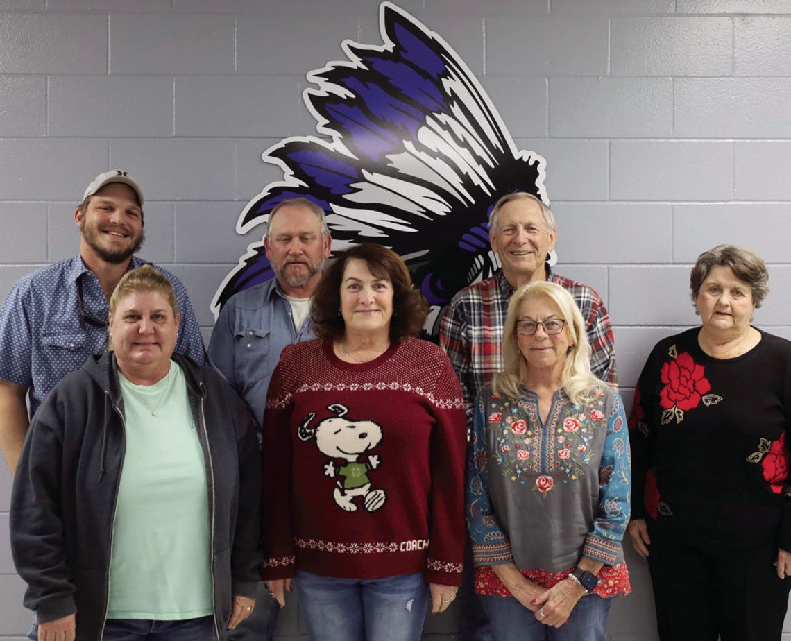 The trustees of the Westhoff ISD School Board are: front row (L-R), Gayle Smith, Melinda Weikel, Cindy Burnett and Sue Hilbrich. Back row, Andrew Weikel, HR Krause, and Dwayne Parker. (Staff Photo)