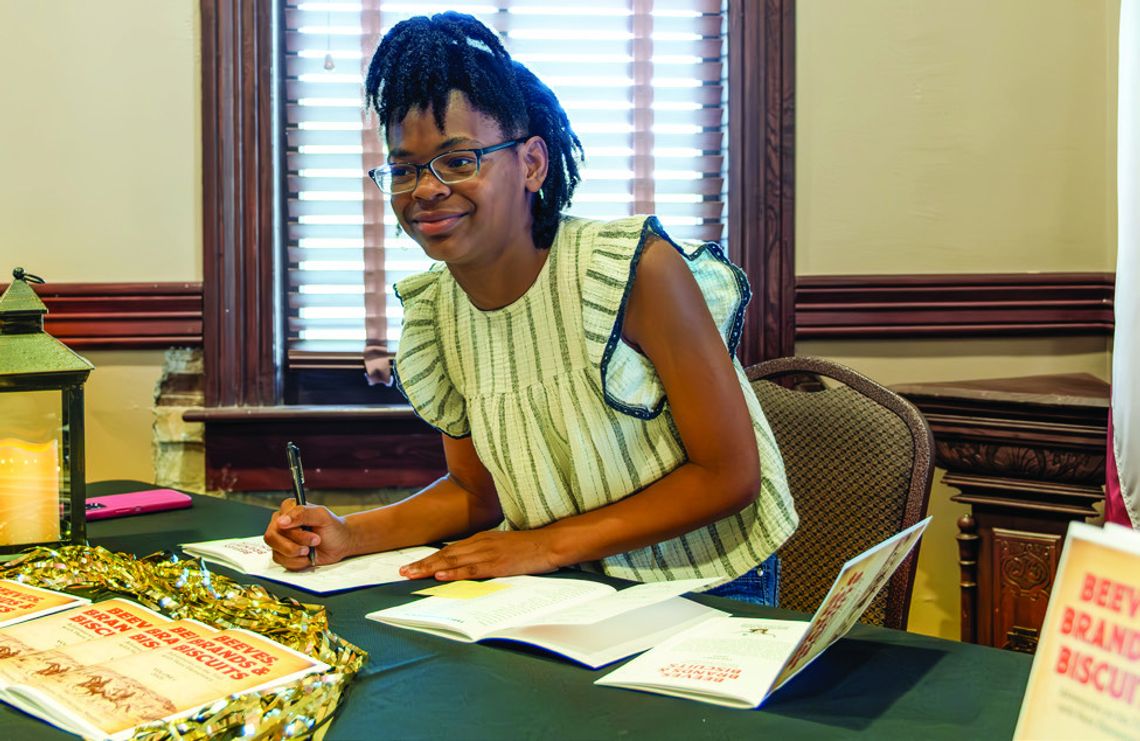 Student authors write of cattle drives Dalori Bland, student author of “My Journey to Kansas”, writes from the _rst-person perspective of an eagle watching the cattle drive. (Photos by Ele Chew, Cuero Record Reporter )