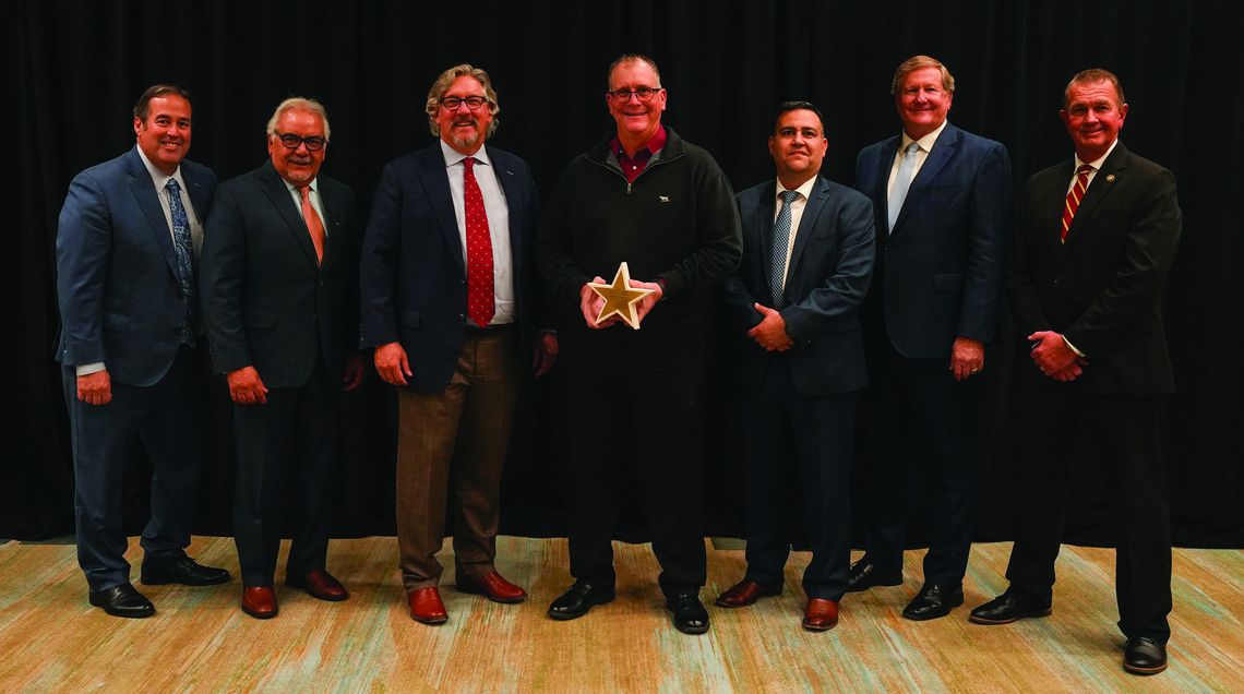 Pictured from Left to Right: TWC Commissioner Representing Labor Alberto Treviño III, Workforce Solutions Golden Crescent Executive Director Henry Guajardo, TWC Chairman Bryan Daniel, Jeff Cantrell, Vice-President of Manufacturing and Operations, StudioBuilt, TWC Commissioner Representing...