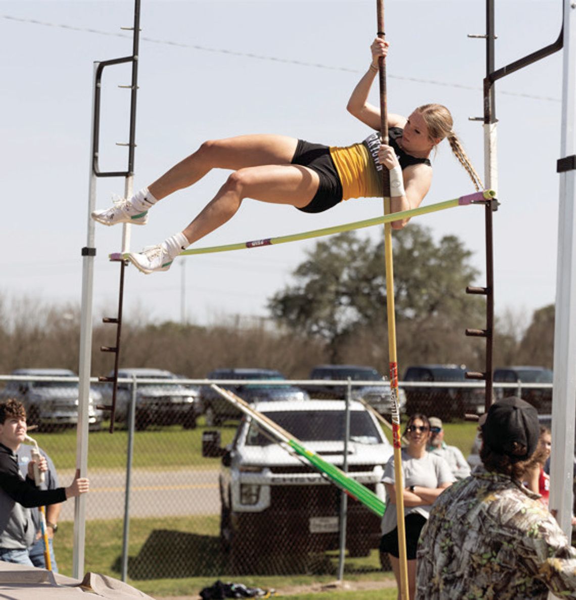 Kitty Kat junior Hayle Russell clears the bar enroute to placing first in pole vault. CONTRIBUTED PHOTOS
