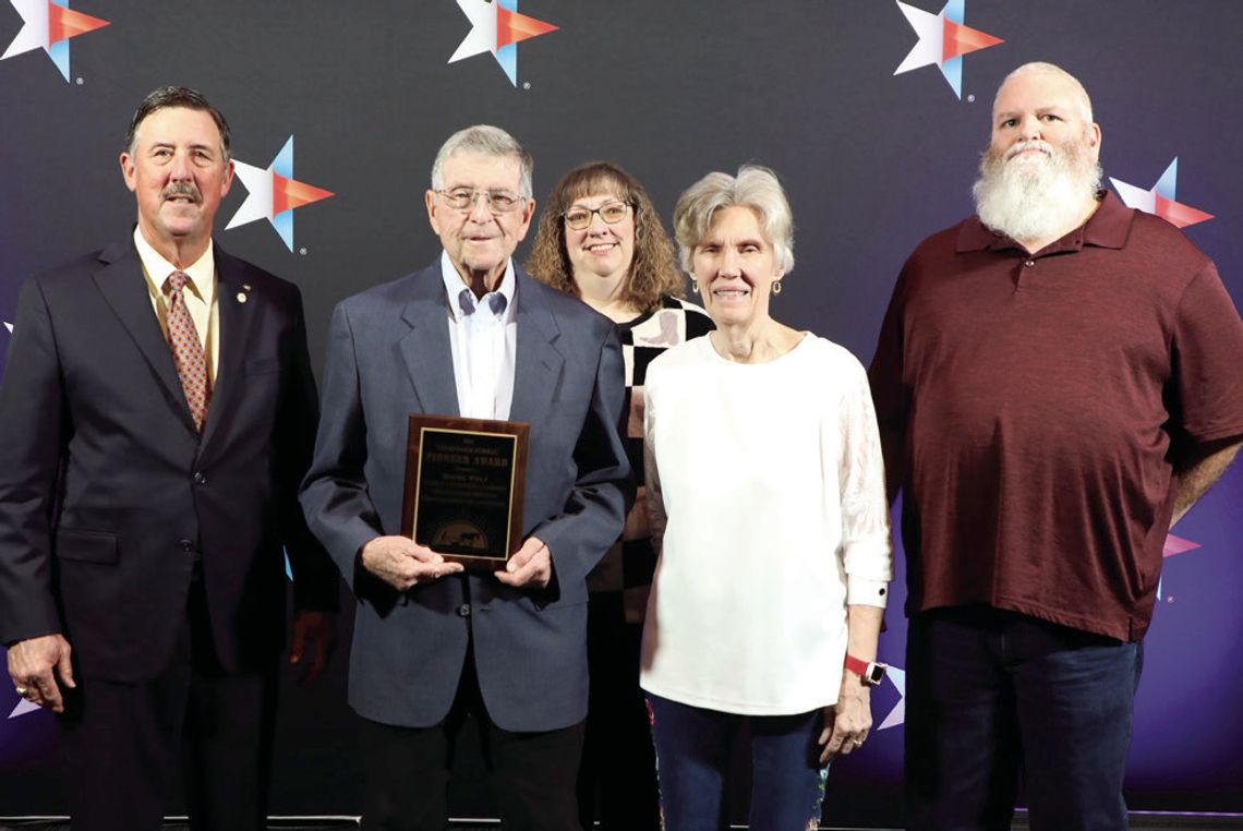 Texas Farm Bureau President Russell Boening, Wayne Wolf &amp; wife, Sonja Wolf, &amp; son &amp; daughter inlaw, Kevin &amp; Rebecca Wolf. (Contributed Photo)