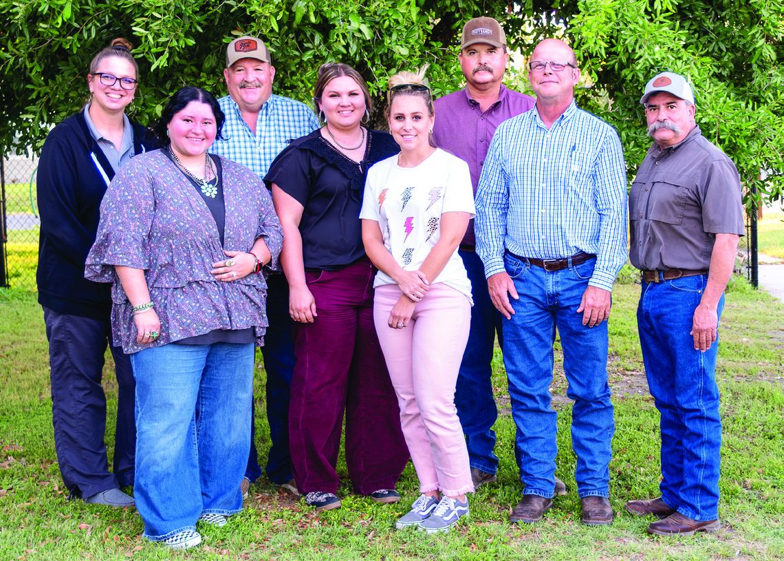 2025 Yorktown Livestock Show Board of Directors looks forward to planning for the next 2025 Livestock Show. Pictured, from left, Tabitha Bolton, Ag Teacher Emmalee Alatorre, 1st VP Michael Gwosdz, Treasurer Amy Janssen, Secretary Tabitha Owen, 2nd VP William Warwas, President Paul Person,...